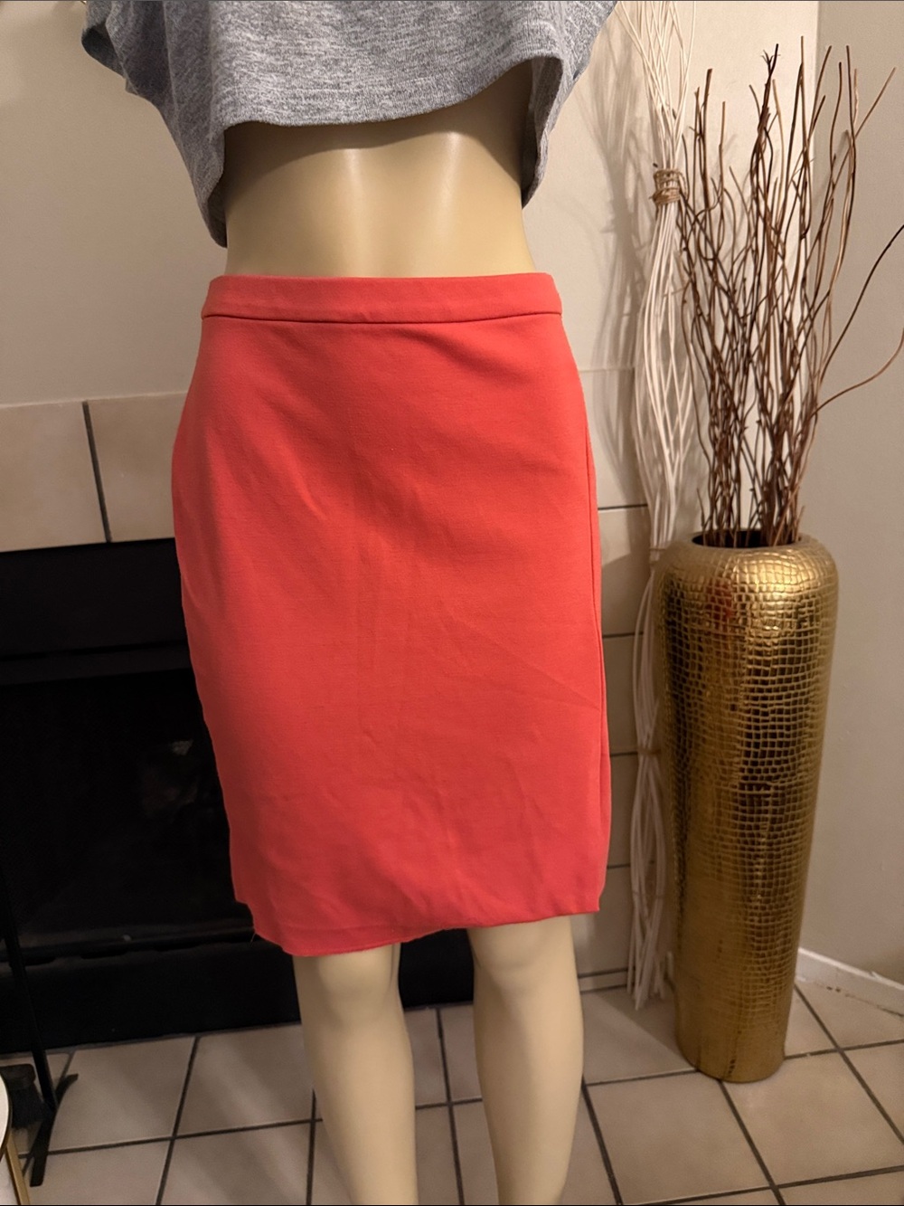 The Limited Coral Pencil Skirt